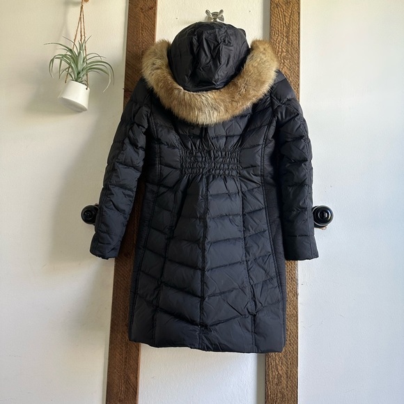 Michael Michael Kors Women Black Down Puffer Winter Coat Faux Fur Trim Hood PXXS - Picture 13 of 16